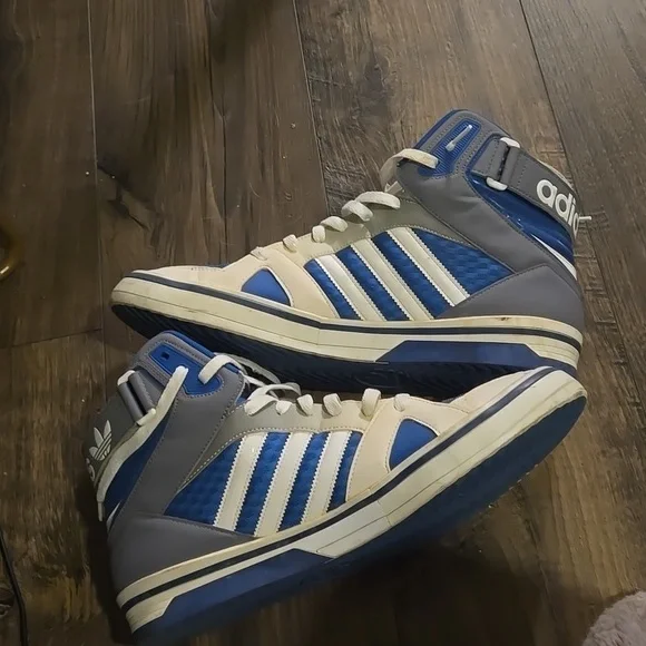 💦💦Men's ADIDAS bad ass sneakers size 13 Gray Blue White- get em! - Picture 4 of 7